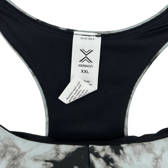 Xersion Women's Black Gray Tie Dye Light Support Longline Sports Bra Size XXL - Picture 9 of 9